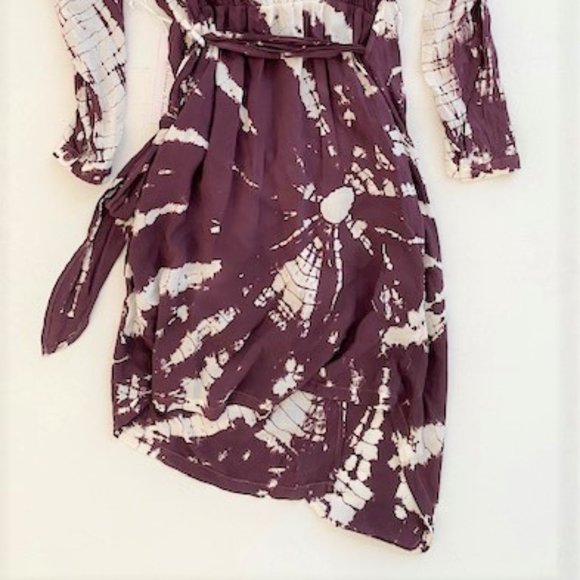 Young Fabulous & Broke YFB Crossover Tie Dye Wrap Dress Purple/White - Picture 5 of 5